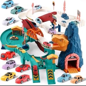 Dinosaur Adventure Race Track Set with Cars